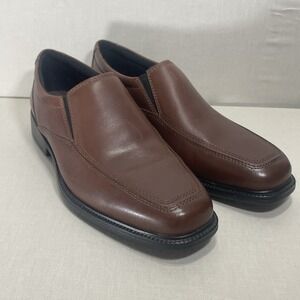 Bostonian Flexlite Men's 8 Brown Leather Slip On Dress Shoes Square Toe